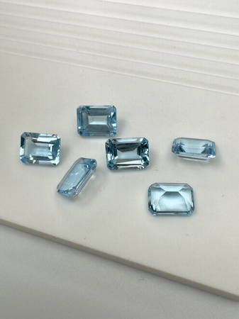 Niebieski topaz oktagon fasetowany 8x6 mm