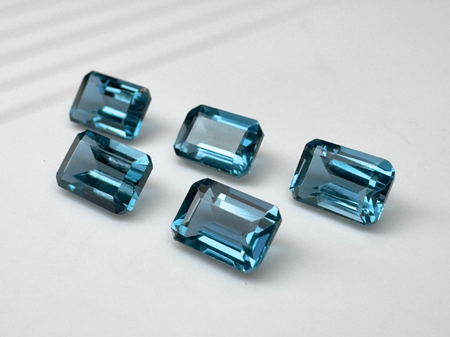 Topaz london blue oktagon fasetowany 6x4 mm