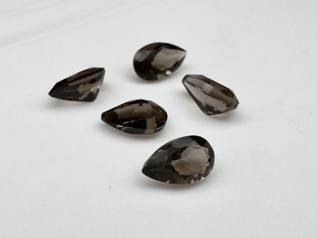 Kwarc dymny gruszka fasetowany 5x3 mm