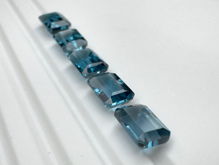 Topaz london blue oktagon fasetowany 6x4 mm