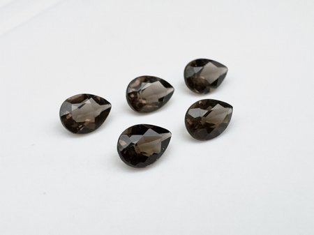 Kwarc dymny gruszka fasetowany 4x3 mm