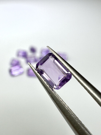 Ametyst naturalny fasetowany oktagon 6x4 mm