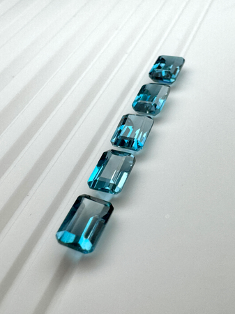 Topaz london blue oktagon fasetowany 6x4 mm