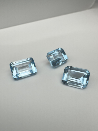 Niebieski topaz oktagon fasetowany 8x6 mm