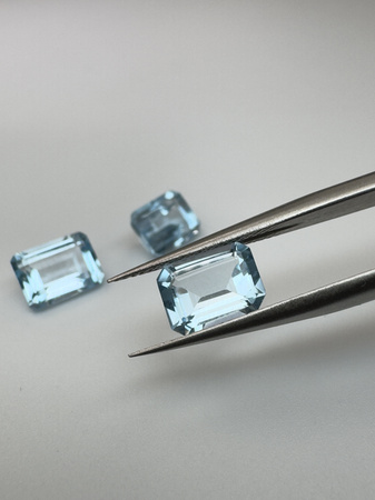 Niebieski topaz oktagon fasetowany 8x6 mm