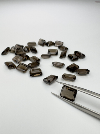 Kwarc dymny naturalny fasetowany oktagon 8x6 mm