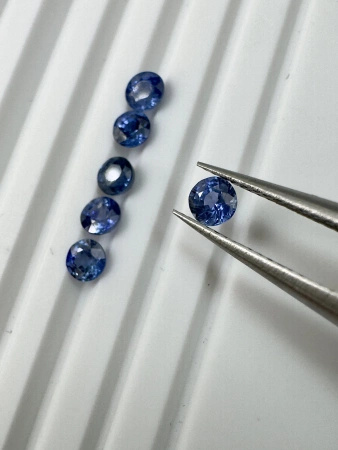 Szafir niebieski naturalny fasetowany okrągły fi 3,5 mm