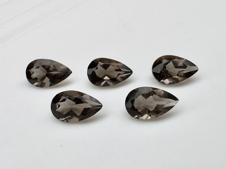 Kwarc dymny gruszka fasetowany 5x3 mm