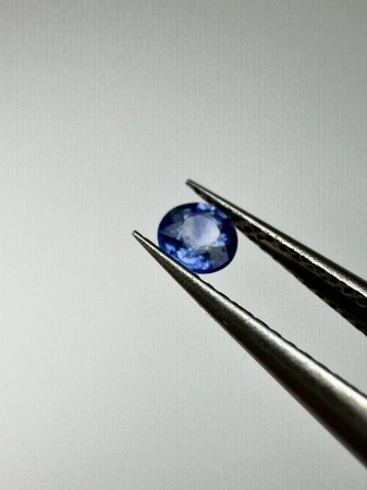 Szafir niebieski naturalny fasetowany okrągły fi 3,51 mm