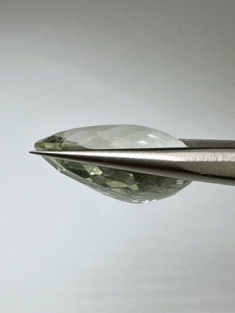 Zielony ametyst prasiolit fasetowany gruszka 21 x 13 mm