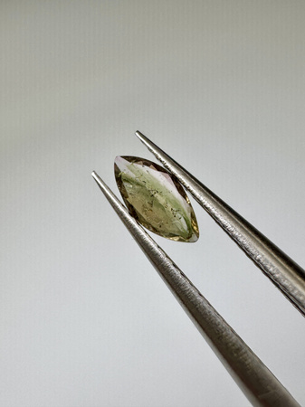 Turmalin fasetowany zielony markiza 6,7 x 3,24 mm