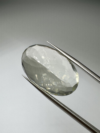 Zielony ametyst prasiolit fasetowany owal 29 x 18 mm