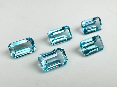 Topaz niebieski oktagon fasetowany 5x3 mm