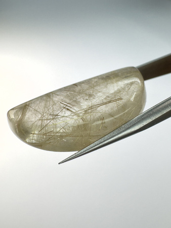Kwarc z rutylem półkole 35,8x16,8 mm