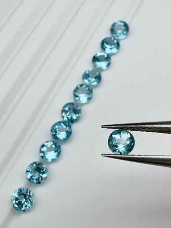 Topaz niebieski okrągły fasetowany 3 mm