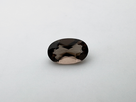 Kwarc dymny owal fasetowany 5x3 mm