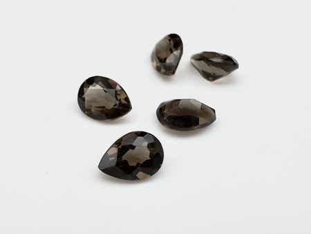 Kwarc dymny gruszka fasetowany 4x3 mm