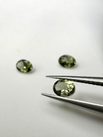 Turmalin fasetowany ciemny zielony owal 4x3 mm