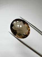 Kwarc dymny naturalny fasetowany owal 19 x 16 mm
