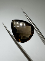 Kwarc dymny naturalny fasetowany gruszka 17 x 14 mm