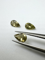 Turmalin fasetowany zielony oliwkowy gruszka 5 x 3 mm