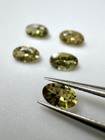 Turmalin fasetowany zielony owal 5 x 3 mm