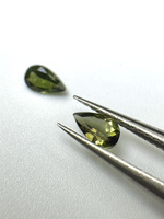 Turmalin fasetowany ciemny zielony gruszka 5 x 3 mm