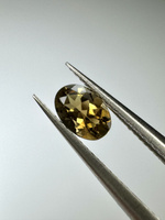 Turmalin fasetowany oliwkowy owal 6x4 mm