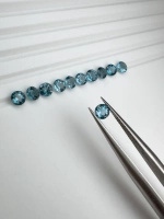 Topaz london blue fasetowany okrągły fi 5 mm