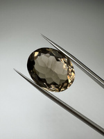 Kwarc dymny naturalny fasetowany owal 21 x 17 mm