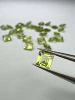 Perydot oliwin kwadrat fasetowany 5x5 mm