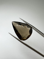 Kwarc dymny naturalny fasetowany gruszka 23 x 16 mm