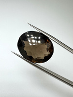 Kwarc dymny naturalny fasetowany owal 21 x 17 mm