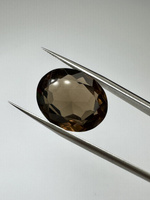 Kwarc dymny naturalny fasetowany owal 18 x 15 mm