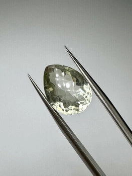 Zielony ametyst prasiolit naturalny fasetowany gruszka 14 x 10 mm