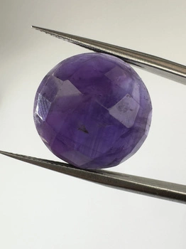 Ametyst fasetowany kaboszon okrągły fi 16 mm