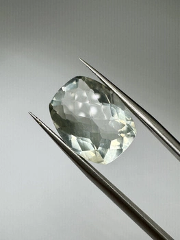 Zielony ametyst prasiolit fasetowany poduszka 16 x 12 mm