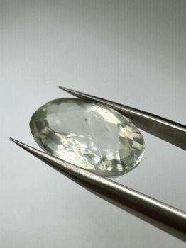 Zielony ametyst prasiolit fasetowany owal 21 x 13 mm